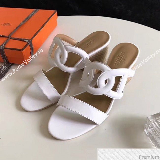 Hermes Peace Sandals White 2018 (ALZ-9030855)