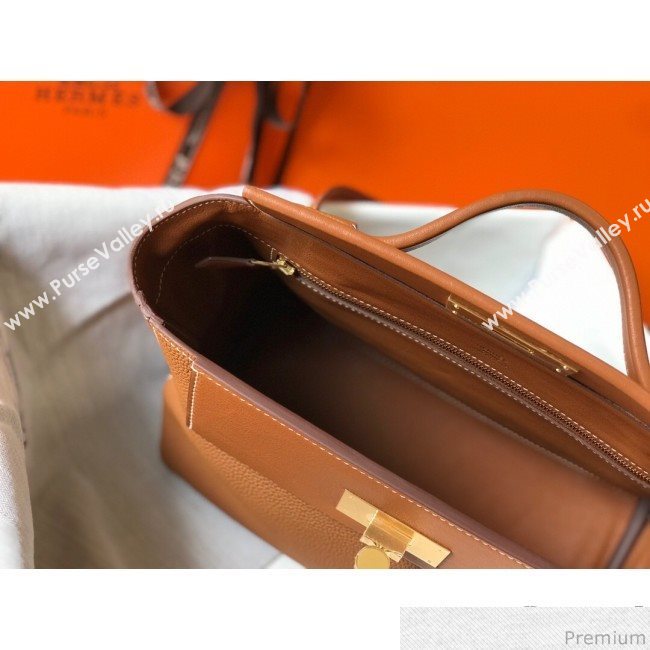 Hermes Kelly 24/24 - 29 Bag in Togo Leather Brown/Gold 2018 (Half Handmade) (FLB-9040120)