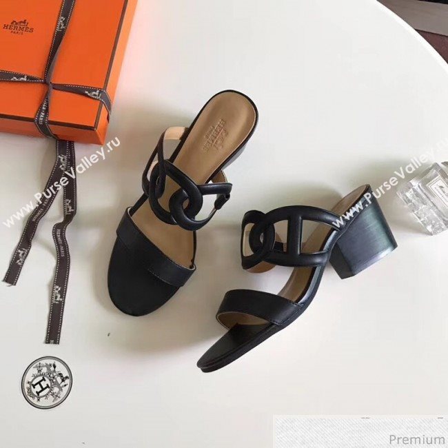 Hermes Peace Sandals Black 2018 (ALZ-9030856)