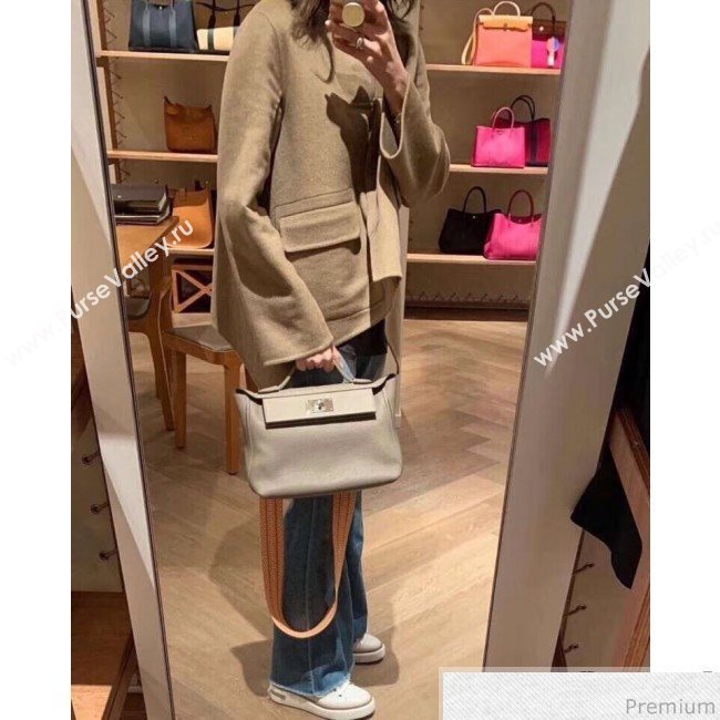 Hermes Kelly 24/24 - 29 Bag in Togo Leather Grey/Gold 2018 (Half Handmade) (FLB-9040115)