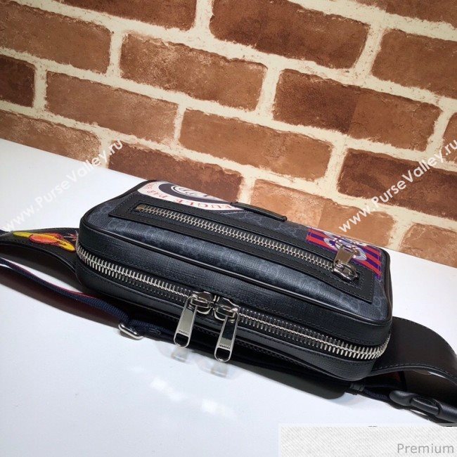 Gucci Night Courrier Soft GG Supreme Belt Bag 474293 Black/Grey 2019 (BLWX-9040123)