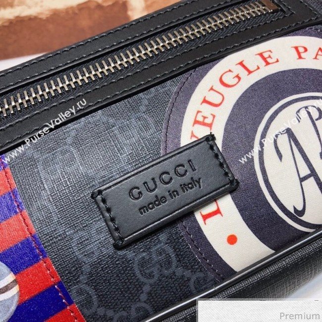 Gucci Night Courrier Soft GG Supreme Belt Bag 474293 Black/Grey 2019 (BLWX-9040123)