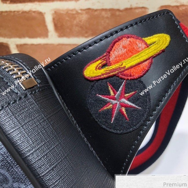 Gucci Night Courrier Soft GG Supreme Belt Bag 474293 Black/Grey 2019 (BLWX-9040123)