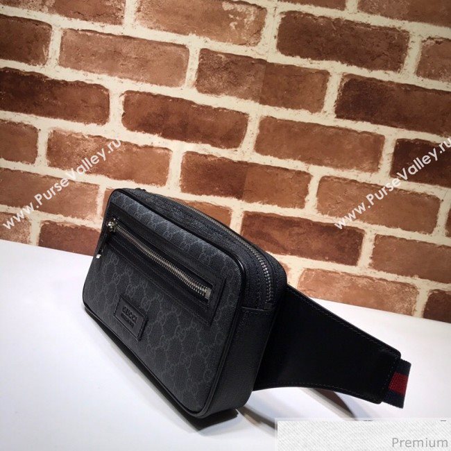 Gucci Soft GG Supreme Belt Bag 474293 Black/Grey 2019 (BLWX-9040124)
