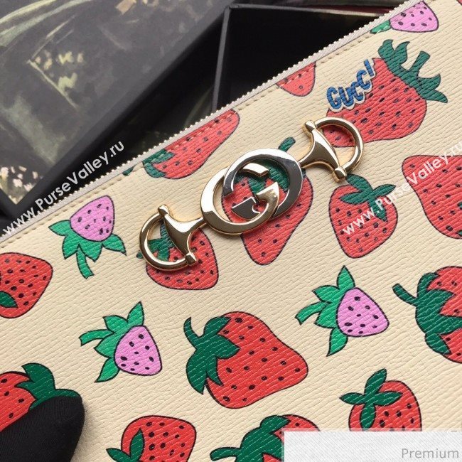 Gucci Zumi Strawberry Print Pouch 570728 2019 (BLWX-9040127)