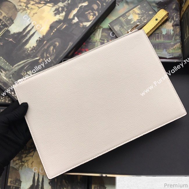 Gucci Zumi Grainy Leather Pouch 570728 White 2019 (BLWX-9040126)