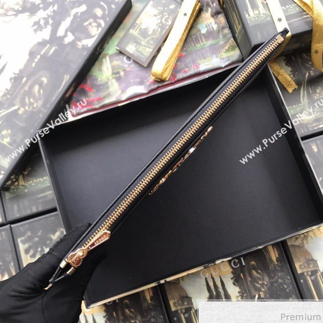 Gucci Zumi Grainy Leather Pouch 570728 Black 2019 (BLWX-9040125)