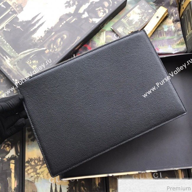 Gucci Zumi Grainy Leather Pouch 570728 Black 2019 (BLWX-9040125)