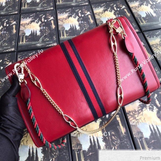 Gucci Rajah Leather Medium Shoulder Bag 564697 Red 2019 (BLWX-9040129)