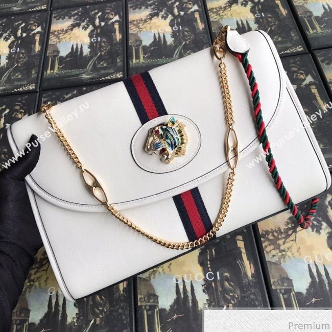 Gucci Rajah Leather Medium Shoulder Bag 564697 White 2019 (BLWX-9040128)