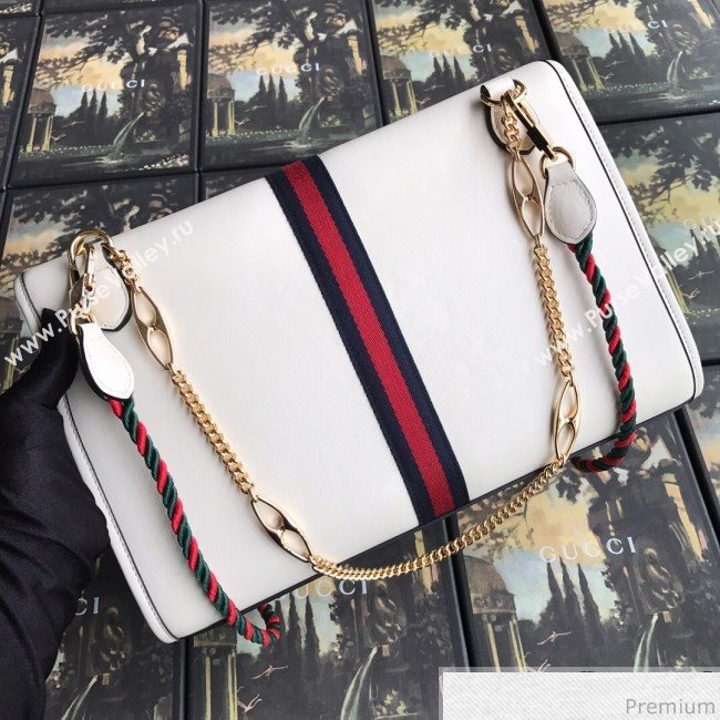 Gucci Rajah Leather Medium Shoulder Bag 564697 White 2019 (BLWX-9040128)