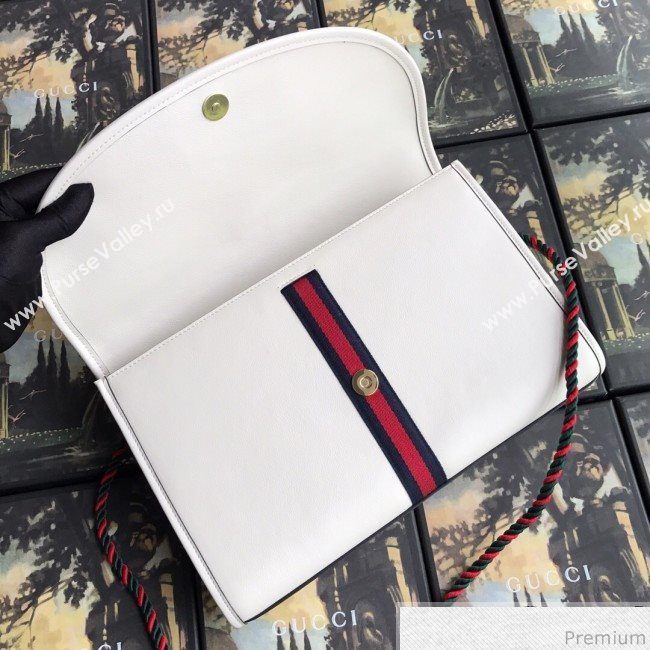 Gucci Rajah Leather Medium Shoulder Bag 564697 White 2019 (BLWX-9040128)