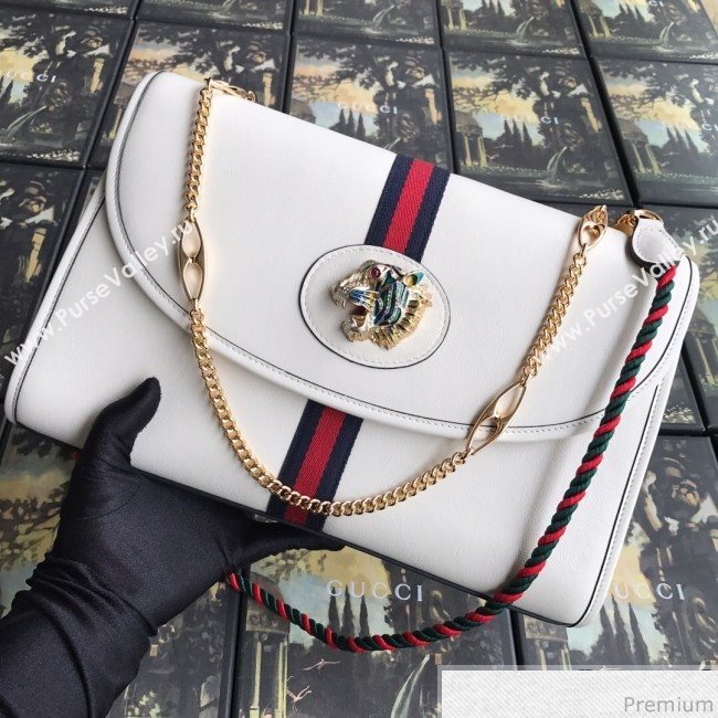 Gucci Rajah Leather Medium Shoulder Bag 564697 White 2019 (BLWX-9040128)