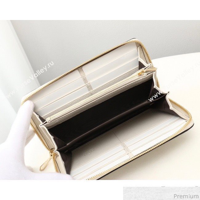 Gucci Zumi Grainy Leather Zip Around Wallet 570661 White (JM-9040135)