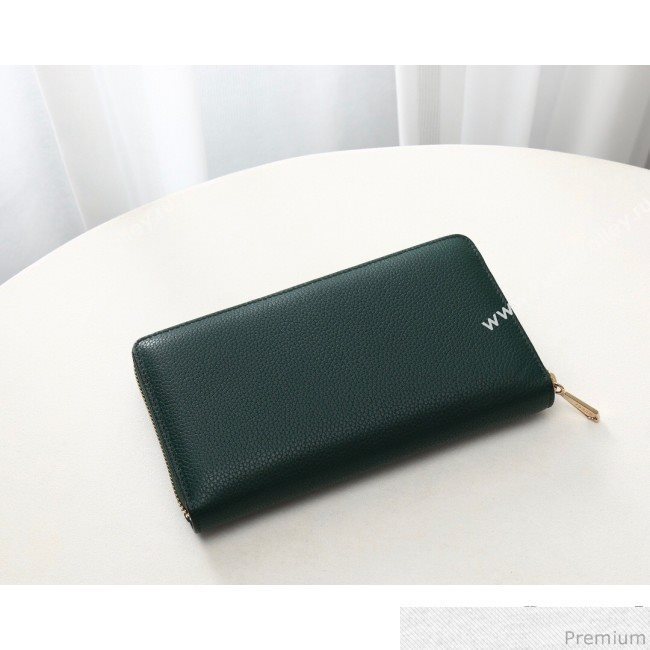 Gucci Zumi Grainy Leather Zip Around Wallet 570661 Green (JM-9040137)
