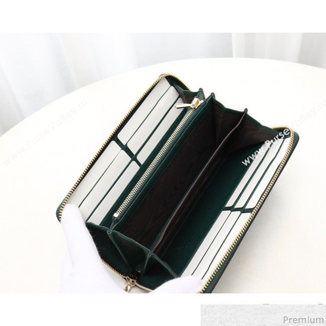 Gucci Zumi Grainy Leather Zip Around Wallet 570661 Green (JM-9040137)