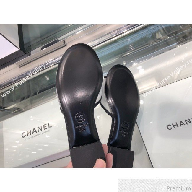 Chanel Camellia Mesh Flat Sandals G34542 Gray 2019 (XO-9040447)
