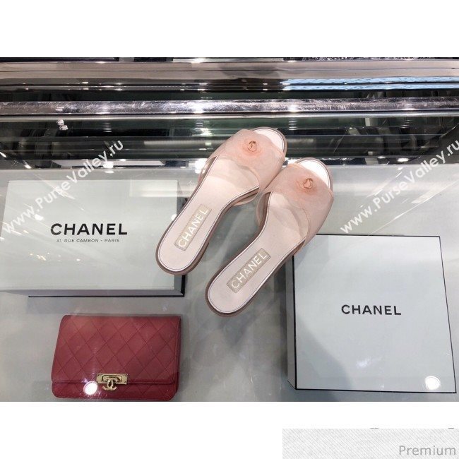 Chanel Camellia Mesh Flat Sandals G34542 Pink 2019 (XO-9040448)