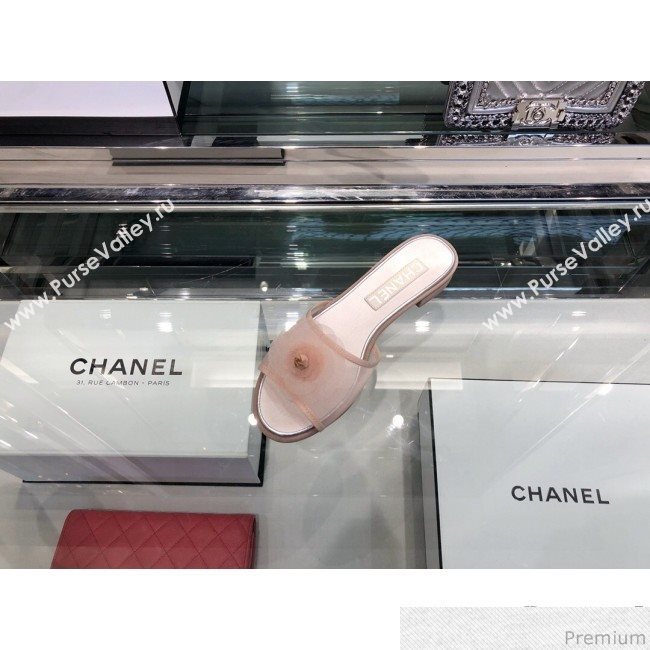 Chanel Camellia Mesh Flat Sandals G34542 Pink 2019 (XO-9040448)