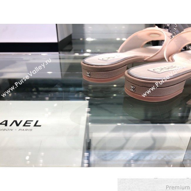 Chanel Camellia Mesh Flat Sandals G34542 Pink 2019 (XO-9040448)