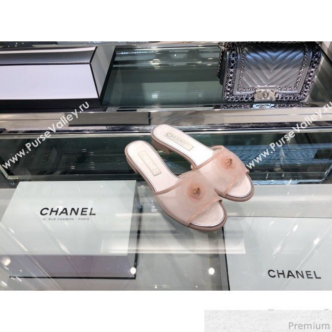Chanel Camellia Mesh Flat Sandals G34542 Pink 2019 (XO-9040448)