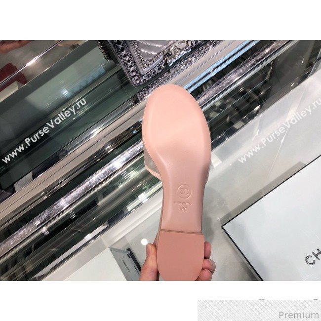 Chanel Camellia Mesh Flat Sandals G34542 Pink 2019 (XO-9040448)