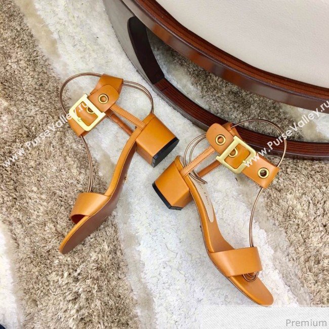 Dior D-Dior Mid-heel Sandals in Apricot Calfskin 2019 (HZJ-9040456)