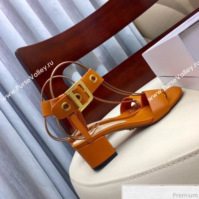 Dior D-Dior Mid-heel Sandals in Apricot Calfskin 2019 (HZJ-9040456)