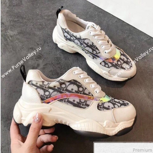 Dior Oblique Neon Band Sneakers White 2019 (EM-9040801)