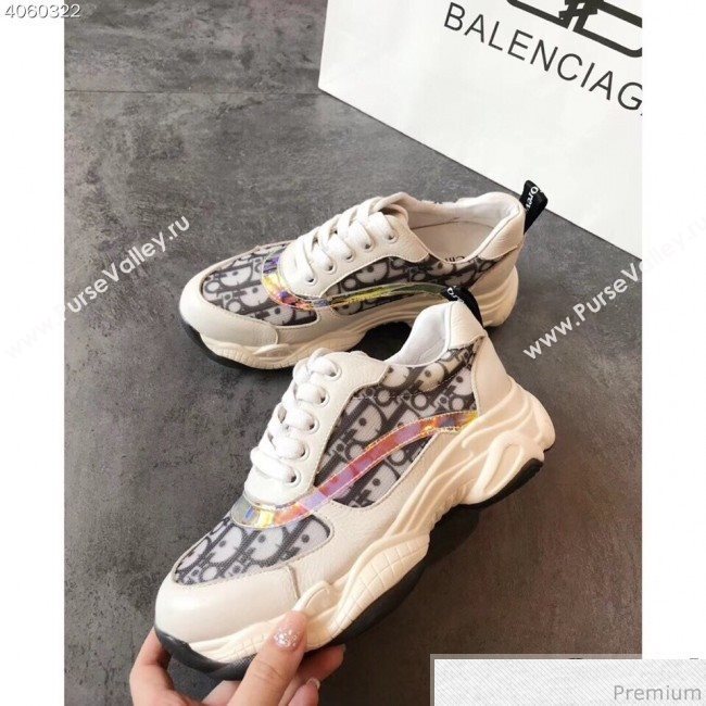 Dior Oblique Neon Band Sneakers White 2019 (EM-9040801)