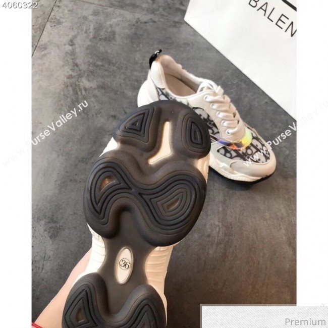 Dior Oblique Neon Band Sneakers White 2019 (EM-9040801)
