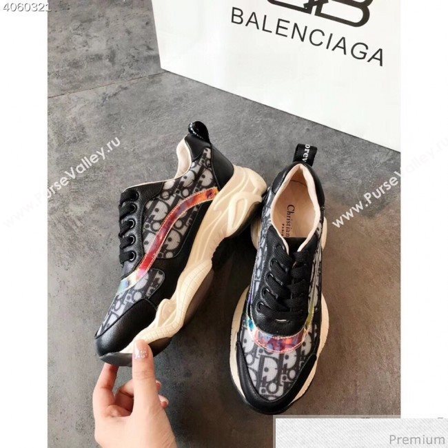 Dior Oblique Neon Band Sneakers Black 2019 (EM-9040802)