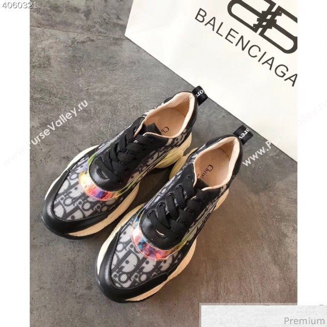 Dior Oblique Neon Band Sneakers Black 2019 (EM-9040802)