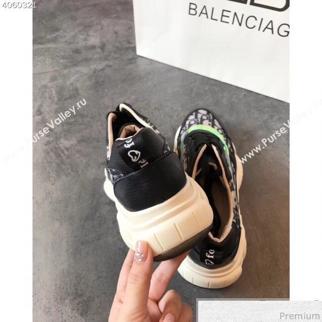 Dior Oblique Neon Band Sneakers Black 2019 (EM-9040802)