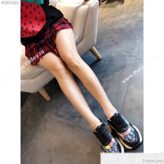 Dior Oblique Neon Band Sneakers Black 2019 (EM-9040802)