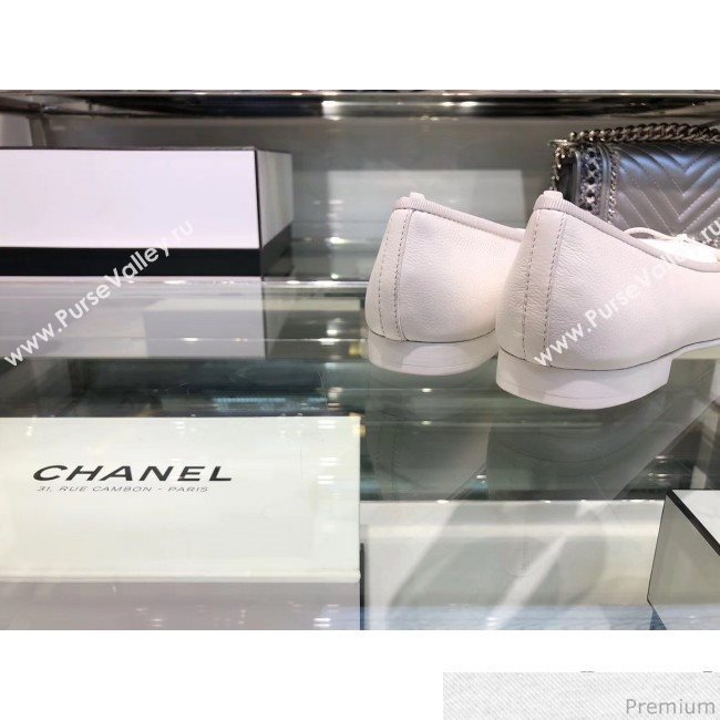 Chanel Calfskin Ballerinas G02819 White/Red 2019 (EM-9040806)