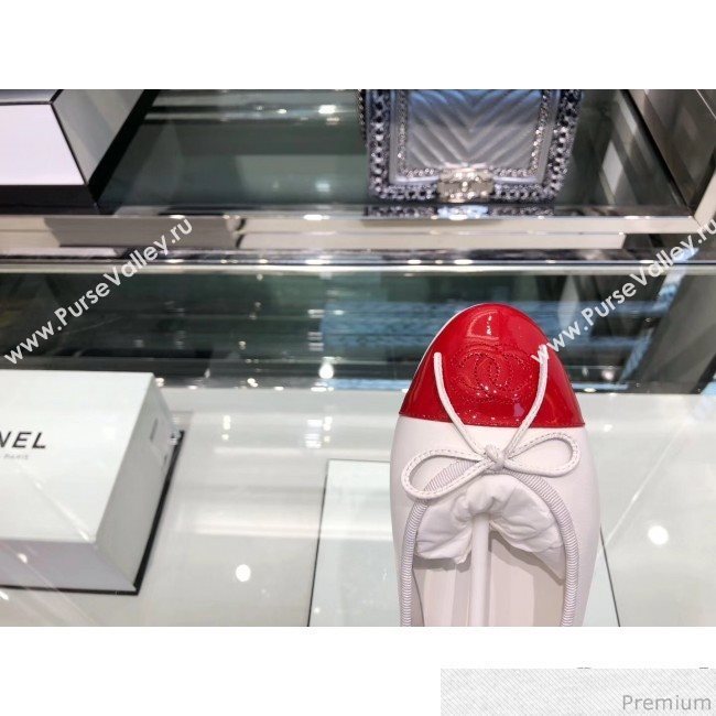 Chanel Calfskin Ballerinas G02819 White/Red 2019 (EM-9040806)