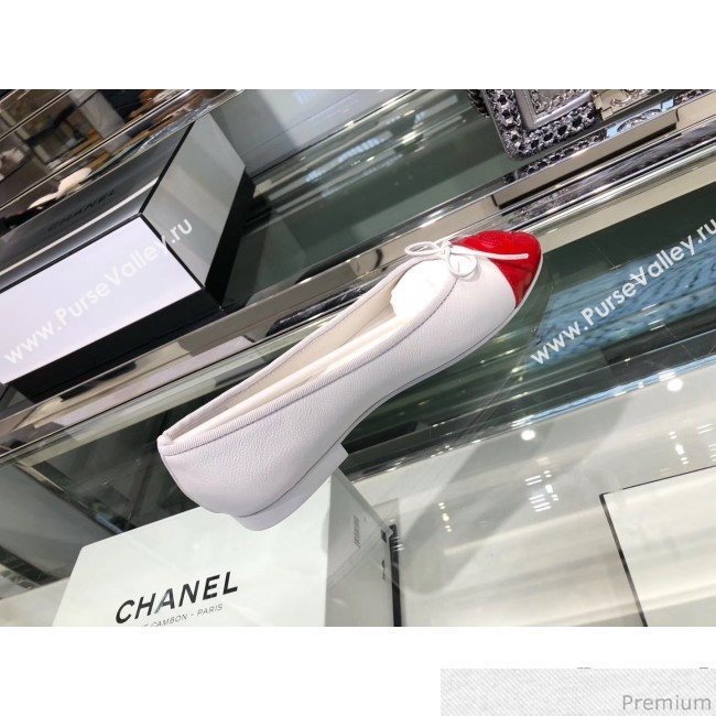 Chanel Calfskin Ballerinas G02819 White/Red 2019 (EM-9040806)