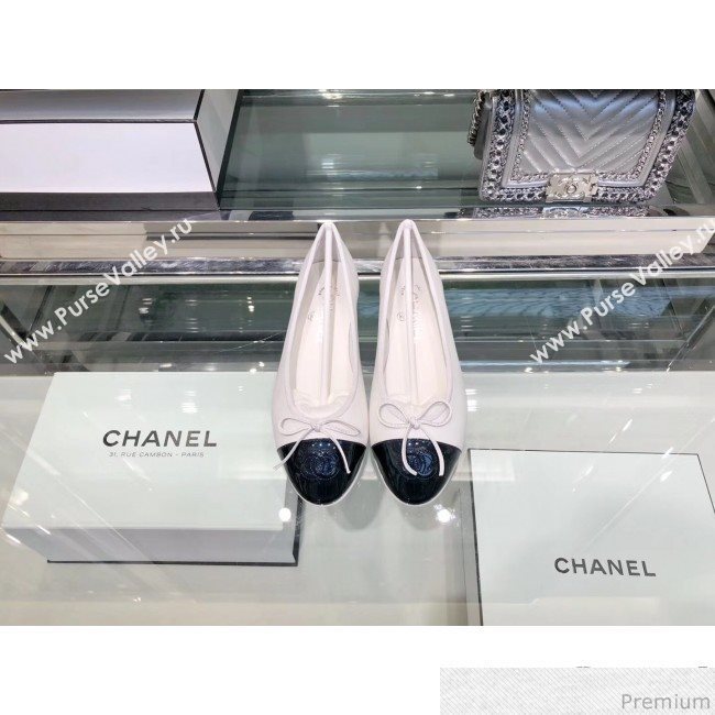 Chanel Calfskin Ballerinas G02819 White/Blue 2019 (EM-9040807)