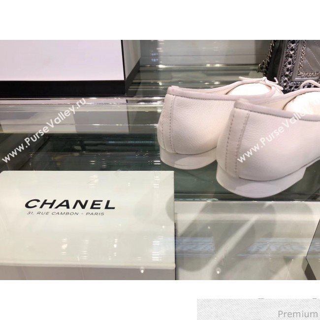 Chanel Calfskin Ballerinas G02819 White/Blue 2019 (EM-9040807)
