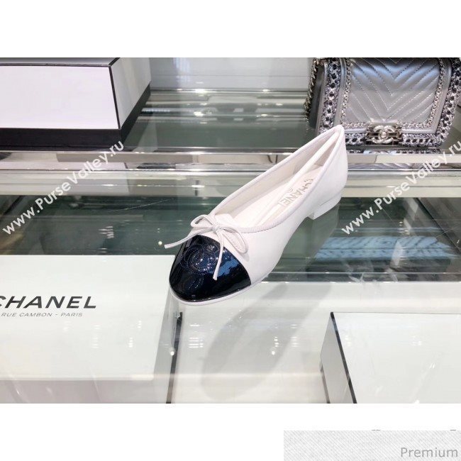 Chanel Calfskin Ballerinas G02819 White/Blue 2019 (EM-9040807)