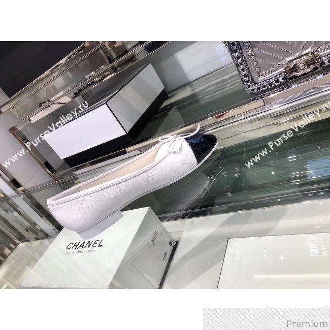 Chanel Calfskin Ballerinas G02819 White/Blue 2019 (EM-9040807)