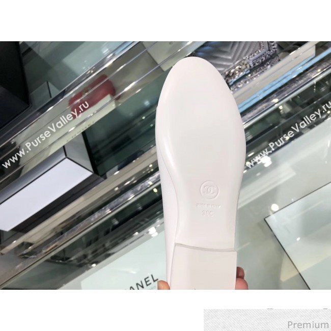 Chanel Calfskin Ballerinas G02819 White/Blue 2019 (EM-9040807)