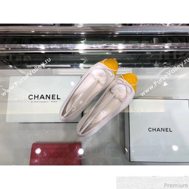 Chanel Calfskin Ballerinas G02819 White/Yellow 2019 (EM-9040808)