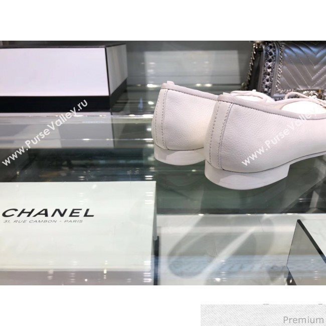 Chanel Calfskin Ballerinas G02819 White/Yellow 2019 (EM-9040808)