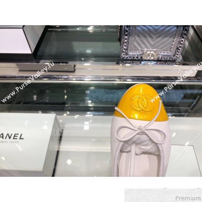 Chanel Calfskin Ballerinas G02819 White/Yellow 2019 (EM-9040808)