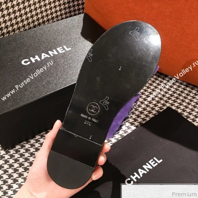 Chanel Flat Sandals G34407 Purple 2019 (KL-9040813)