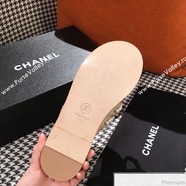 Chanel Flat Sandals G34407 Nude 2019 (KL-9040815)