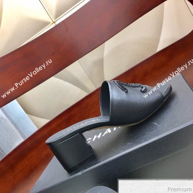 Chanel Mid-heel Mules Sandals G34681 Black 2019 (HZJ-9040820)