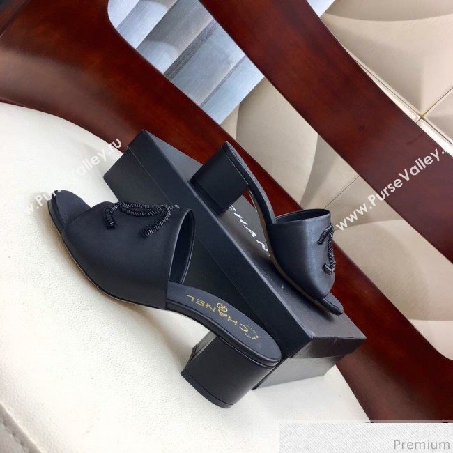 Chanel Mid-heel Mules Sandals G34681 Black 2019 (HZJ-9040820)